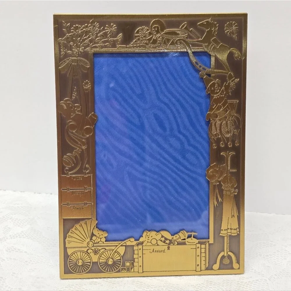 Vintage Reed & Barton By Brass Traditions USA Newborn Baby Nursery Picture Frame